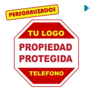 Cartel De Seguridad Propiedad Vigilada Personalizados X 64u